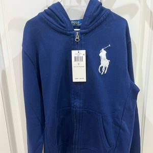 NWT Navy Polo Hooded Sweatshirt- size 7.